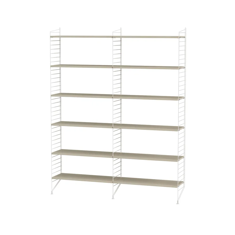 Scaffale da salotto String frassino e bianco - combinazione A String