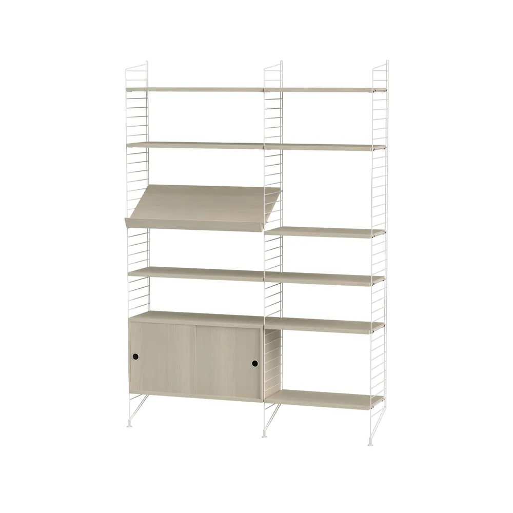 Scaffale da salotto String frassino e bianco - combinazione H String