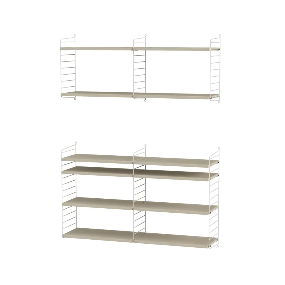 Scaffale da salotto String frassino e bianco - combinazione N String