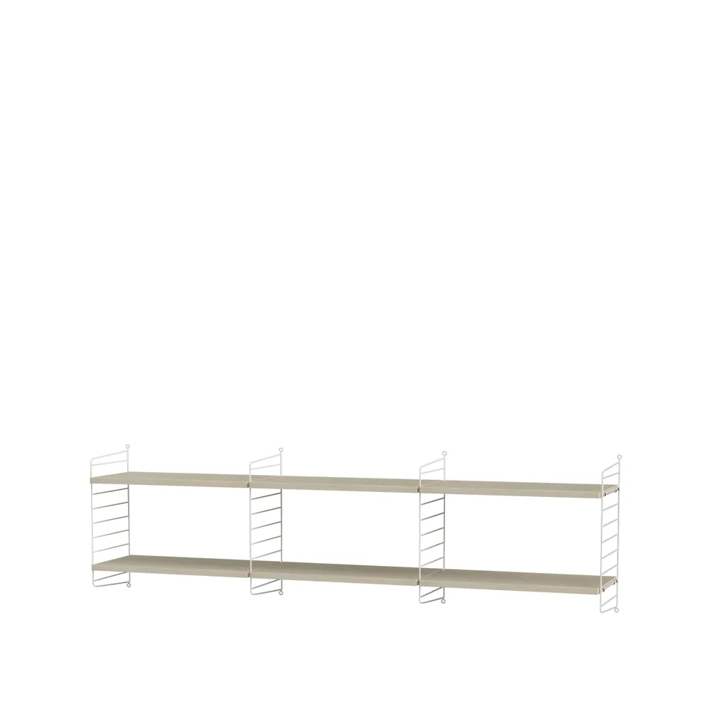 Scaffale da salotto String frassino e bianco - combinazione O,  String