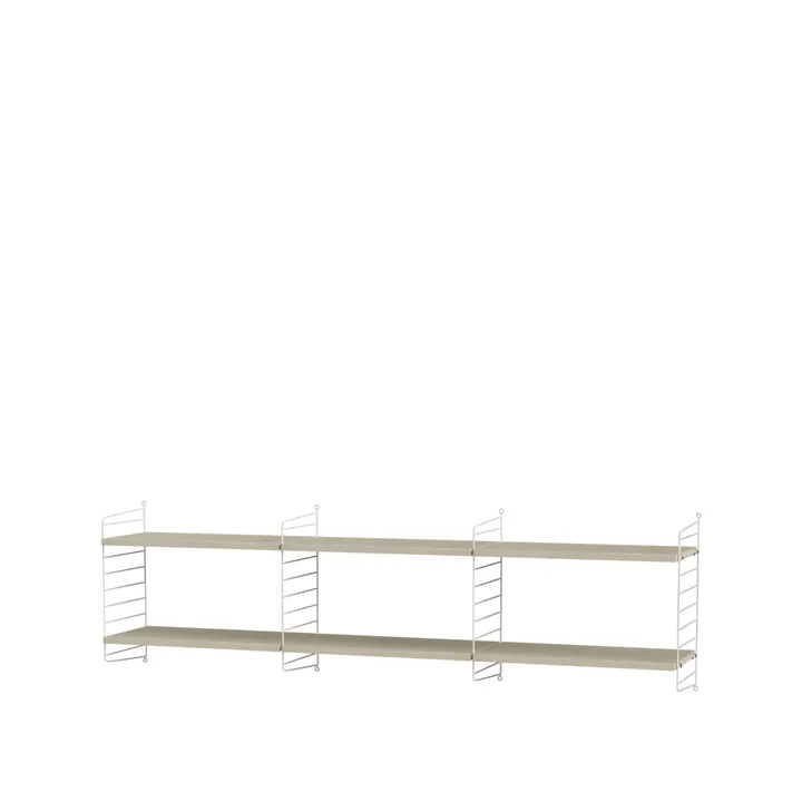 Scaffale da salotto String frassino e bianco - combinazione O - String