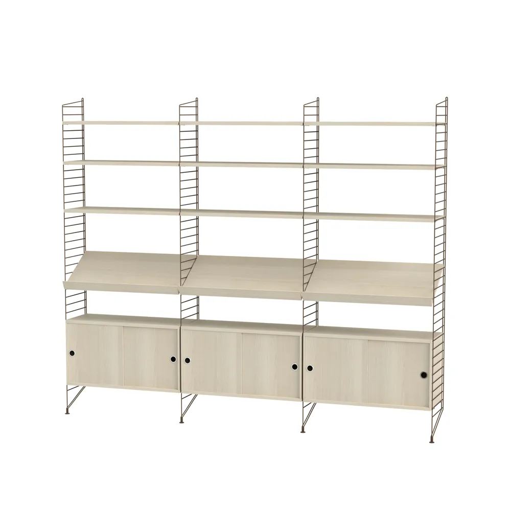 Scaffale da salotto String frassino e marrone - combinazione G String