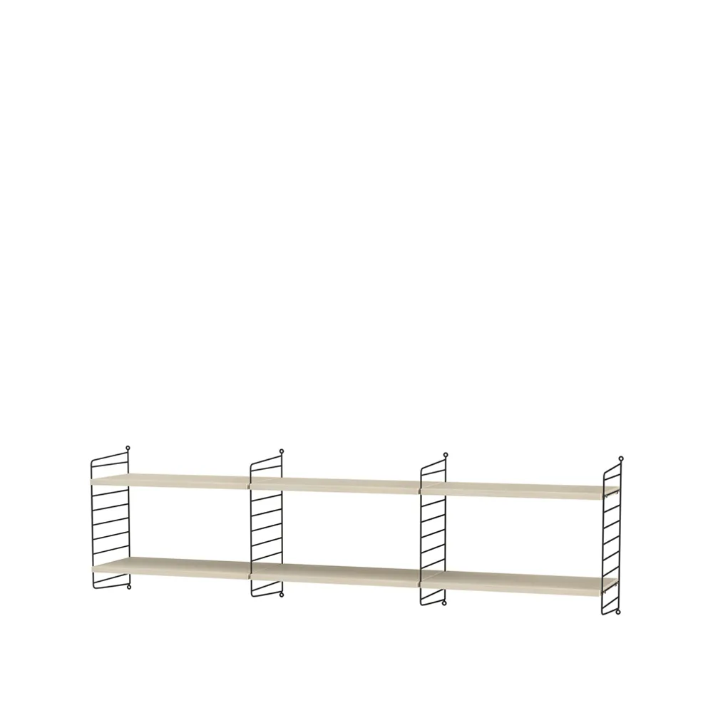 Scaffale da salotto String frassino e nero - combinazione O,  String