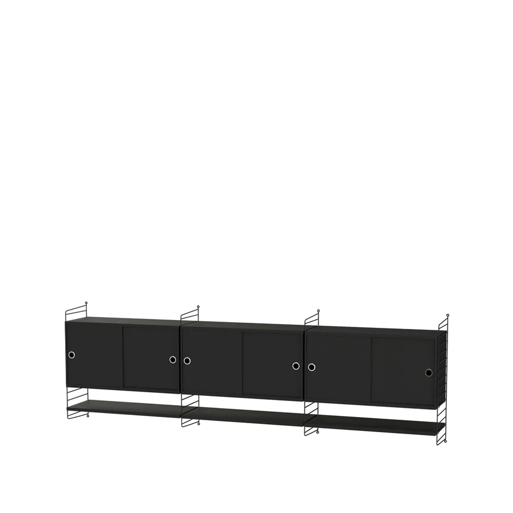 Scaffale da salotto String nero - combinazione E,  String