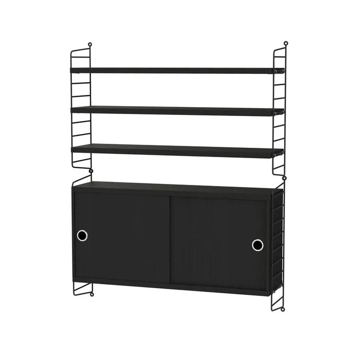 Scaffale da salotto String nero - combinazione I - String