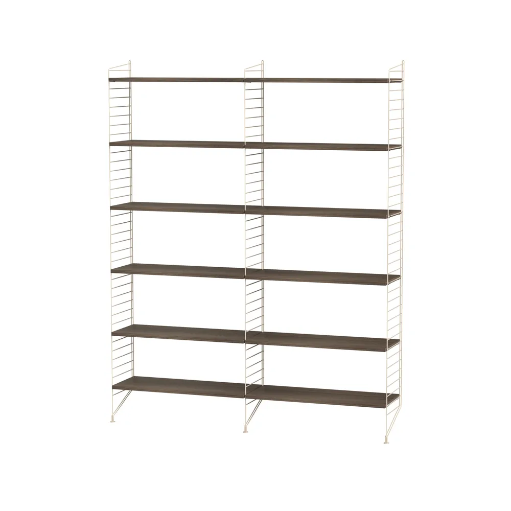 Scaffale da salotto String noce e beige - combinazione A,  String