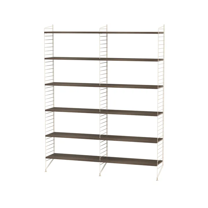 Scaffale da salotto String noce e beige - combinazione A - String