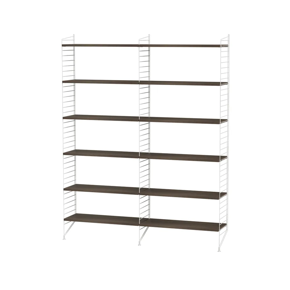 Scaffale da salotto String noce e bianco - combinazione A String