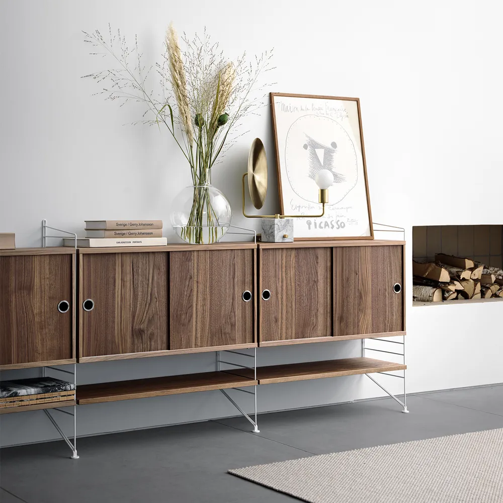 Scaffale da salotto String noce e bianco - combinazione F String