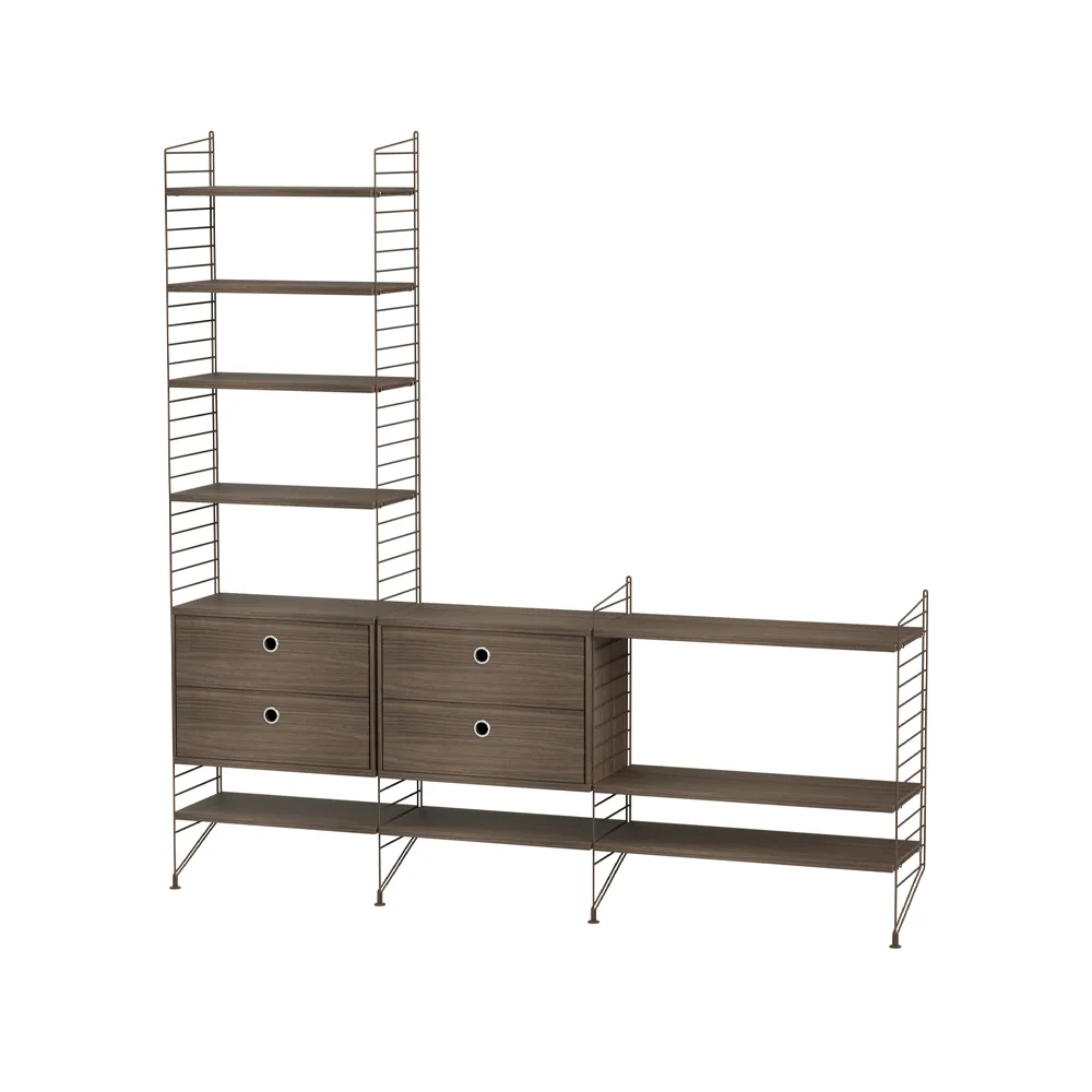 Scaffale da salotto String noce e marrone - combinazione J String