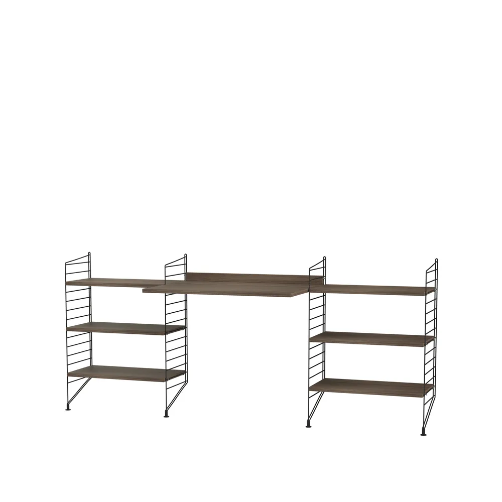 Scaffale da salotto String noce e nero - combinazione D,  String