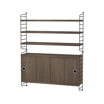 Scaffale da salotto String noce e nero - combinazione I - String