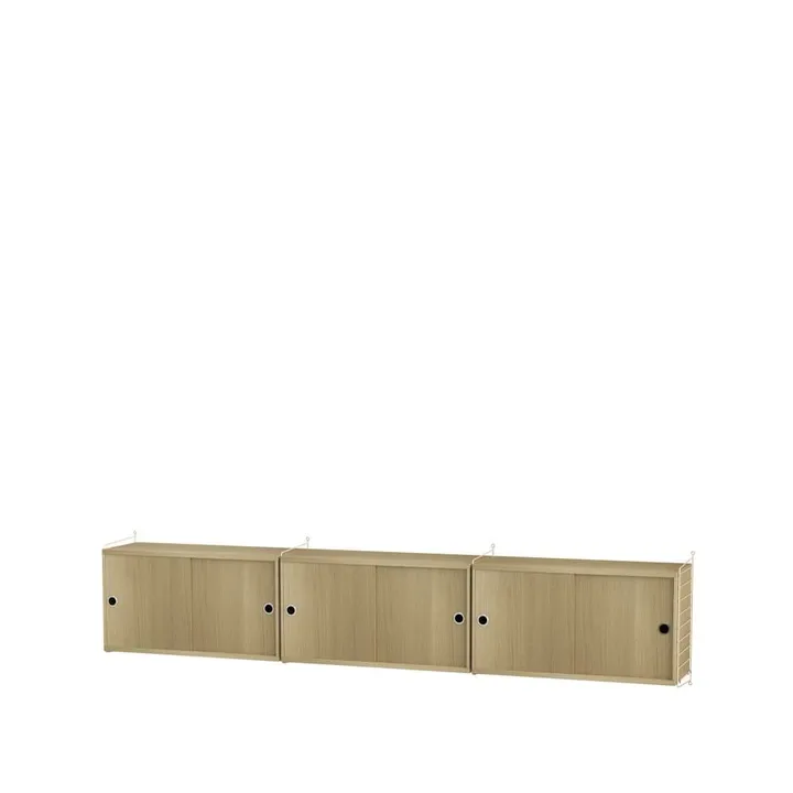 Scaffale da salotto String rovere e beige - combinazione D - String