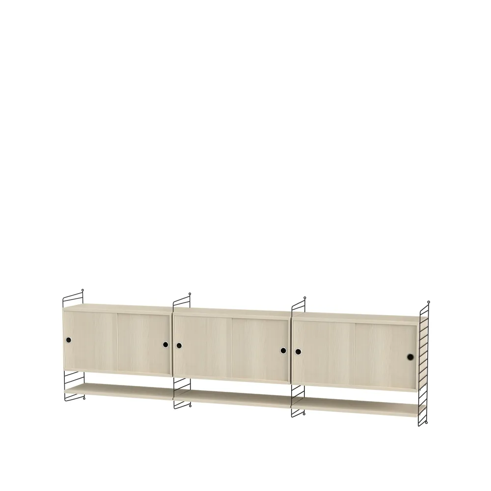 Scaffale da salotto String rovere e beige - combinazione E,  String