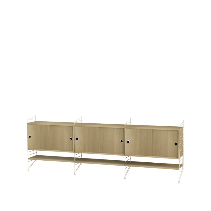 Scaffale da salotto String rovere e beige - combinazione F - String