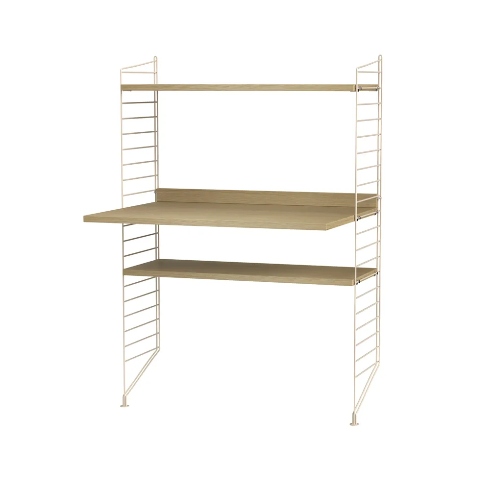 Scaffale da salotto String rovere e beige - combinazione H,  String