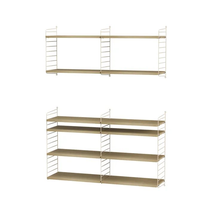 Scaffale da salotto String rovere e beige - combinazione N - String