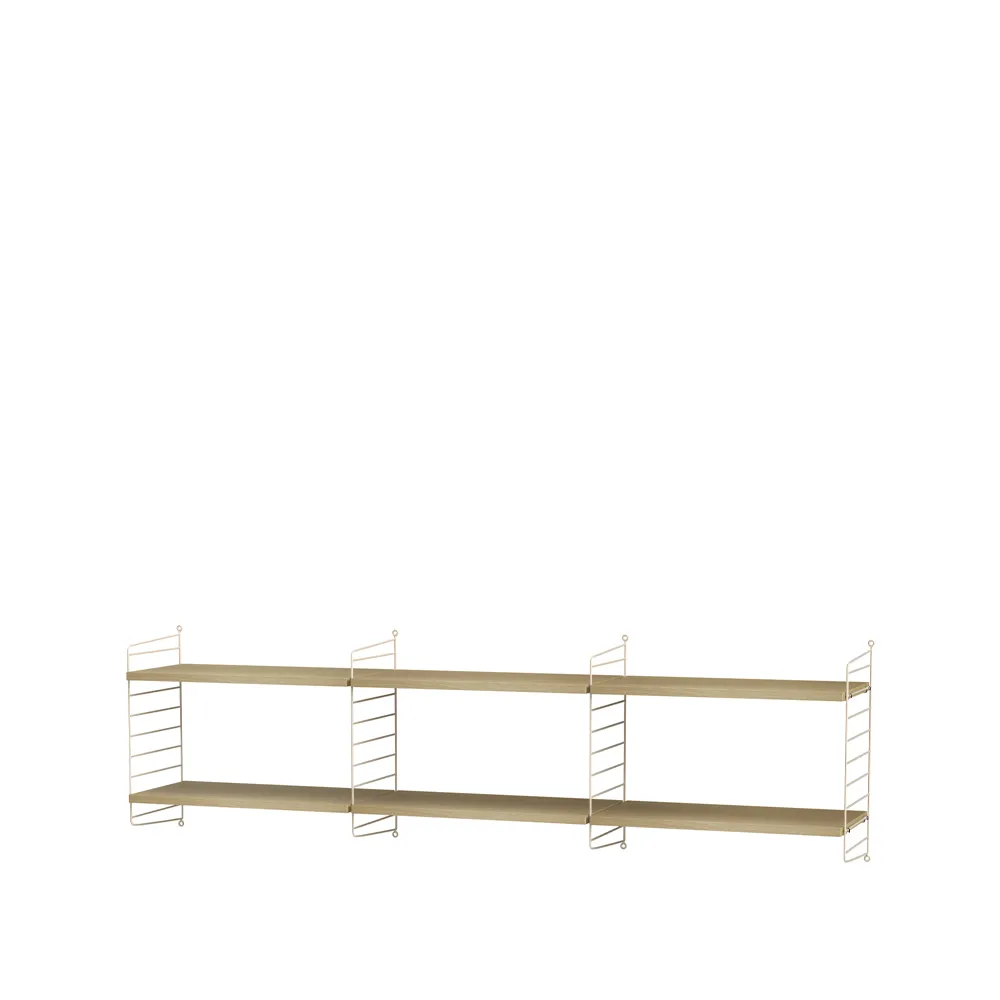 Scaffale da salotto String rovere e beige - combinazione O,  String