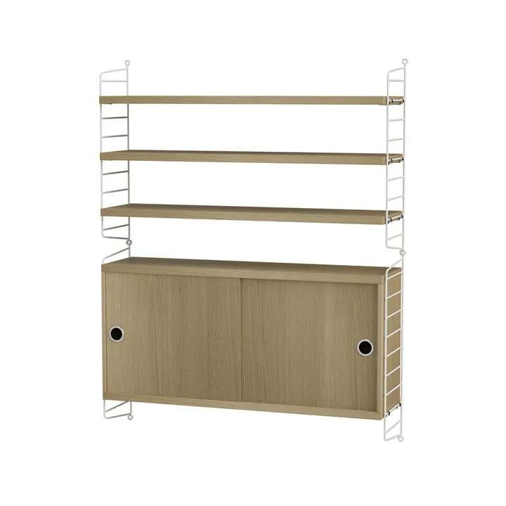 Scaffale da salotto String rovere e bianco - combinazione I - String