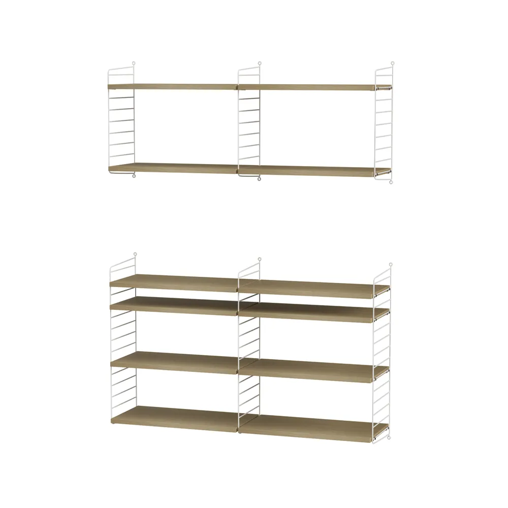 Scaffale da salotto String rovere e bianco - combinazione N,  String