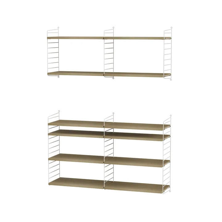 Scaffale da salotto String rovere e bianco - combinazione N - String