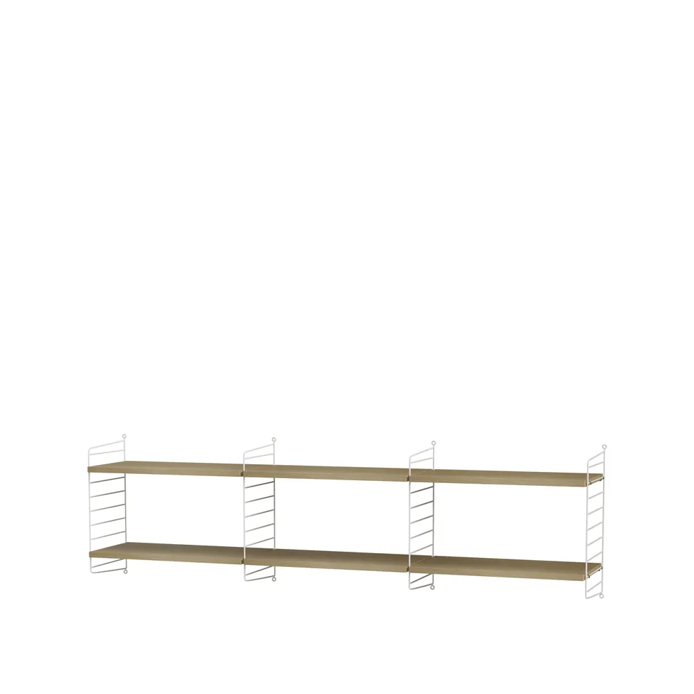 Scaffale da salotto String rovere e bianco - combinazione O,  String
