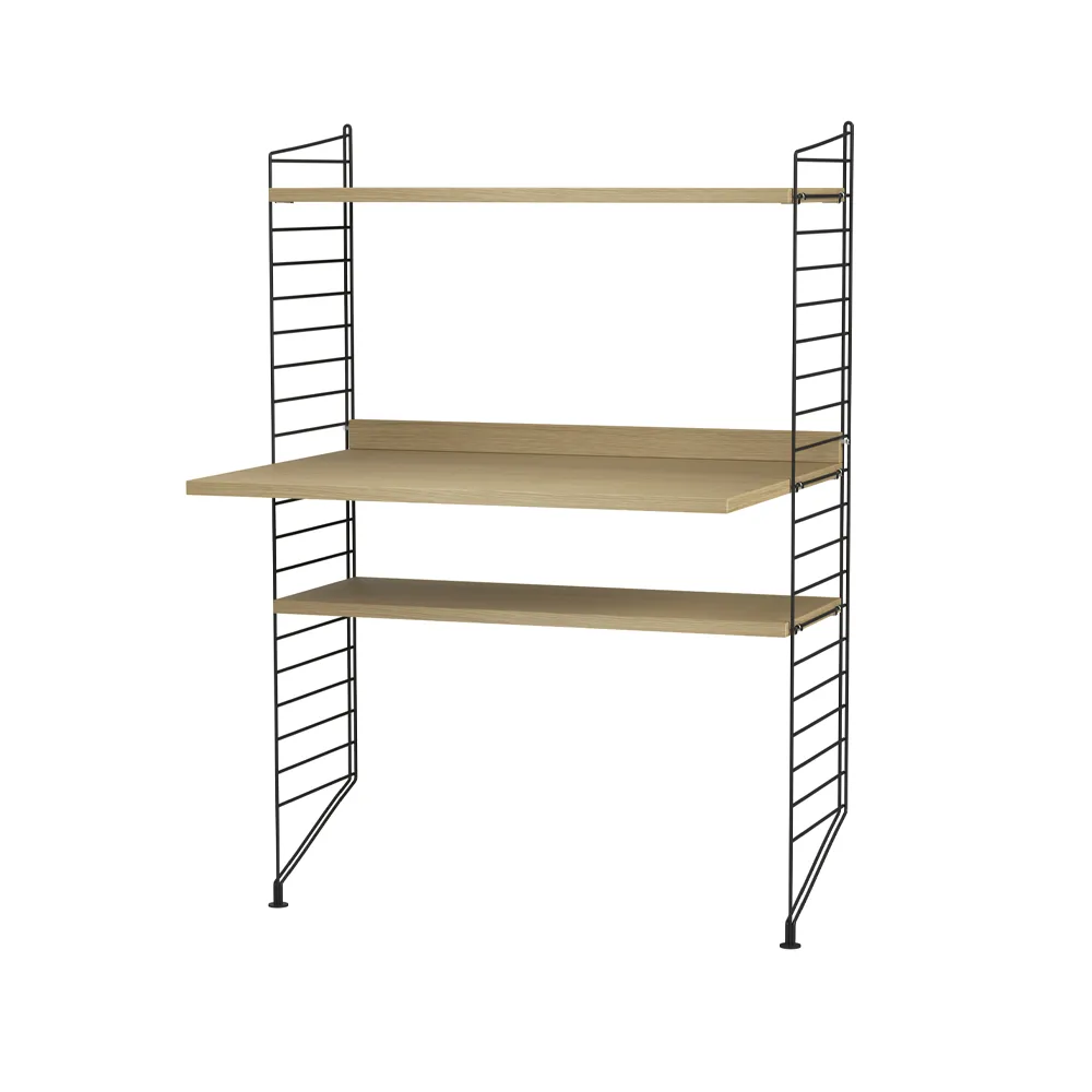 Scaffale da salotto String rovere e nero - combinazione H,  String