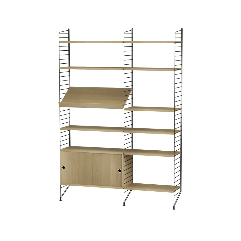 Scaffale da salotto String rovere e nero - combinazione H String