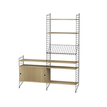Scaffale da salotto String rovere e nero - combinazione K - String