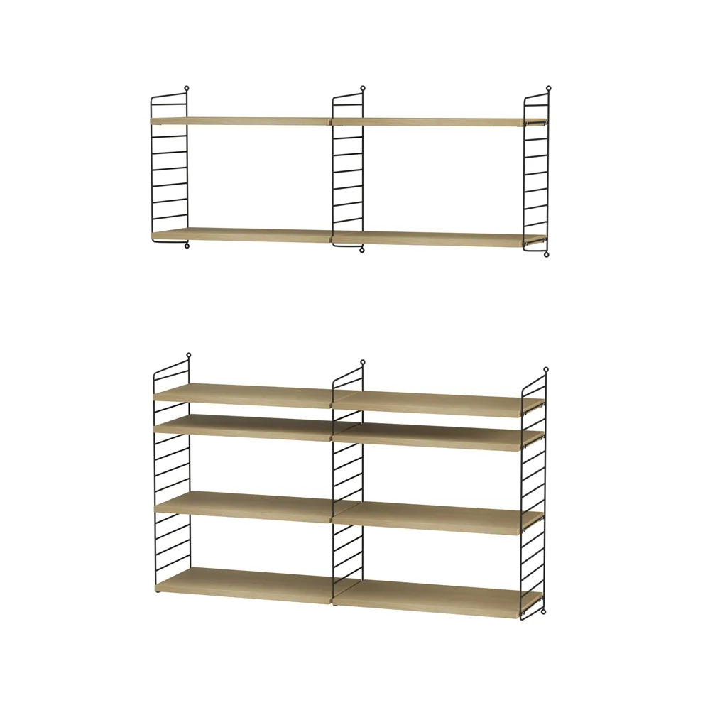 Scaffale da salotto String rovere e nero - combinazione N,  String