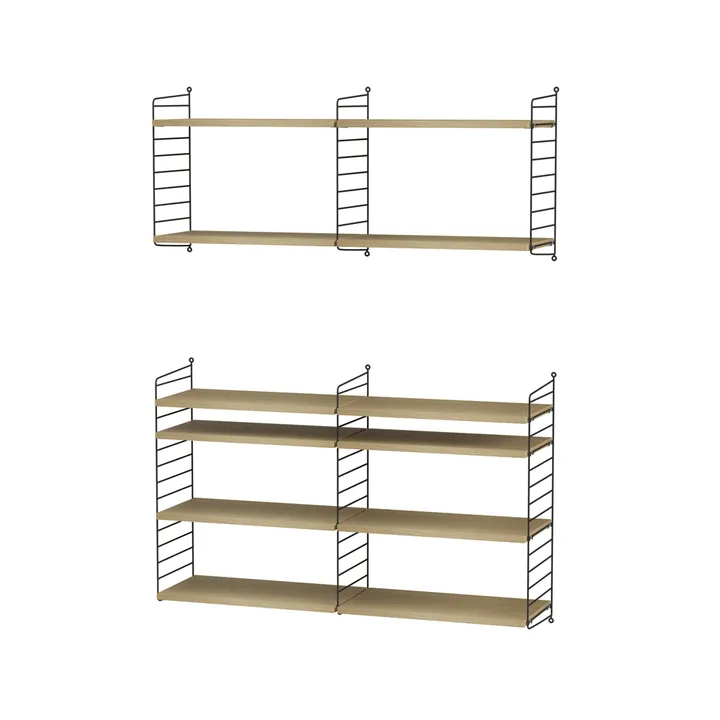 Scaffale da salotto String rovere e nero - combinazione N - String