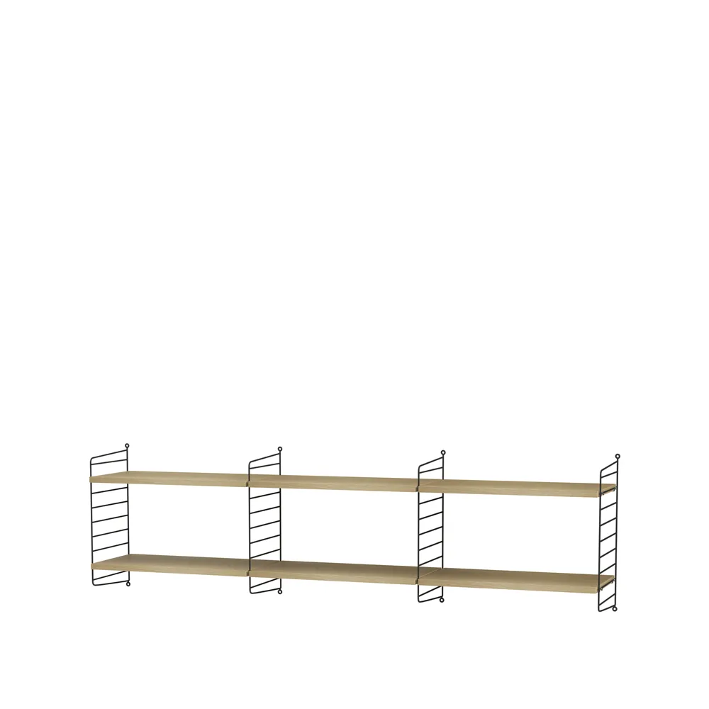 Scaffale da salotto String rovere e nero - combinazione O,  String