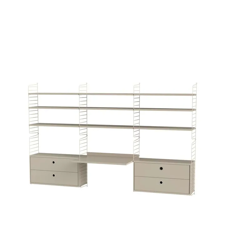 Scaffale da ufficio String beige - combinazione F - String