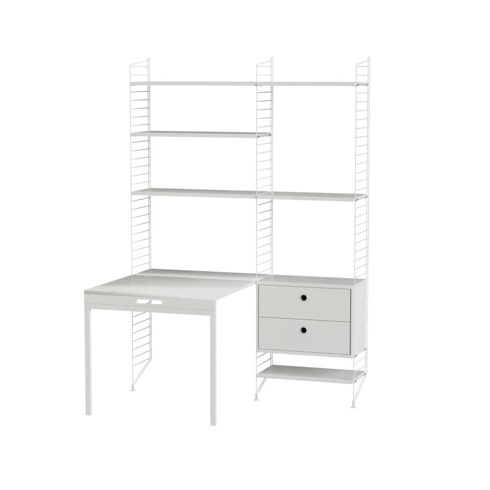 Scaffale da ufficio String bianco - combinazione E,  String