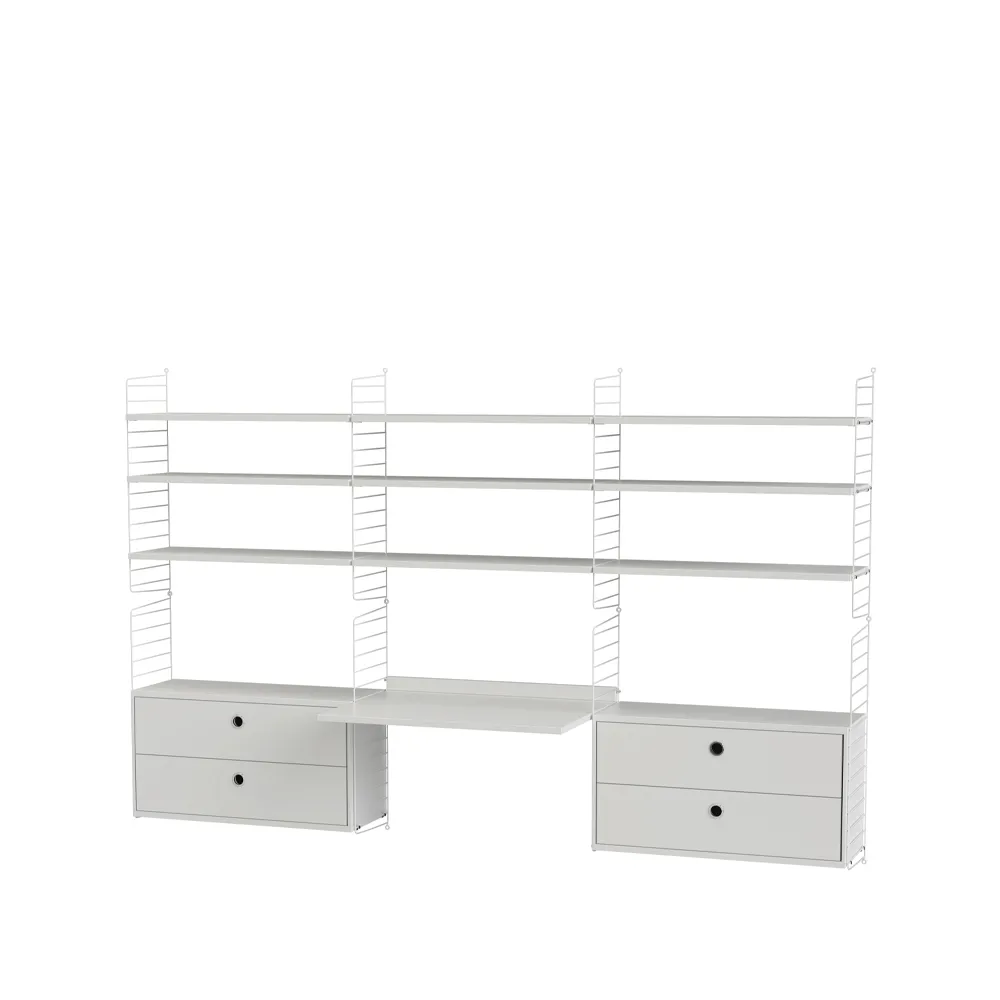 Scaffale da ufficio String bianco - combinazione F,  String