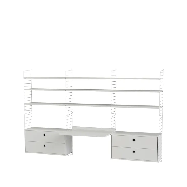 Scaffale da ufficio String bianco - combinazione F - String