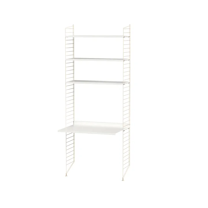 Scaffale da ufficio String bianco e beige - combinazione A - String