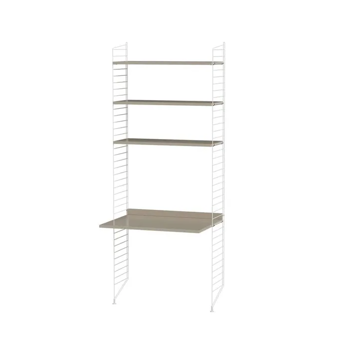 Scaffale da ufficio String bianco e beige - combinazione A - String
