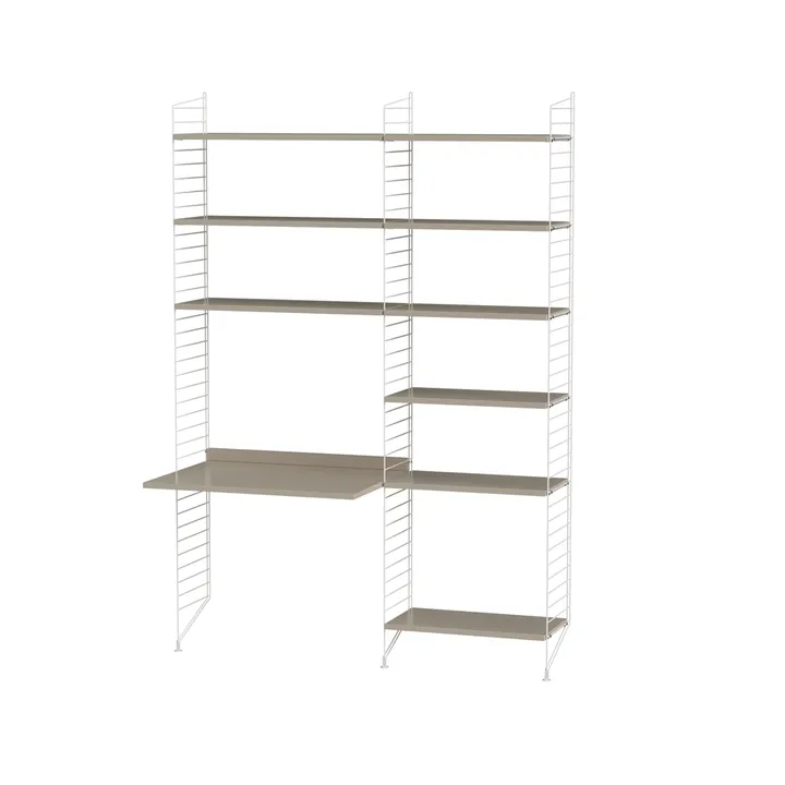 Scaffale da ufficio String bianco e beige - combinazione B - String
