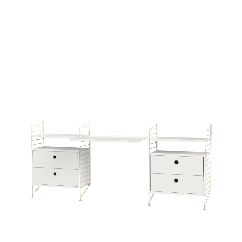 Scaffale da ufficio String bianco e beige - combinazione C,  String