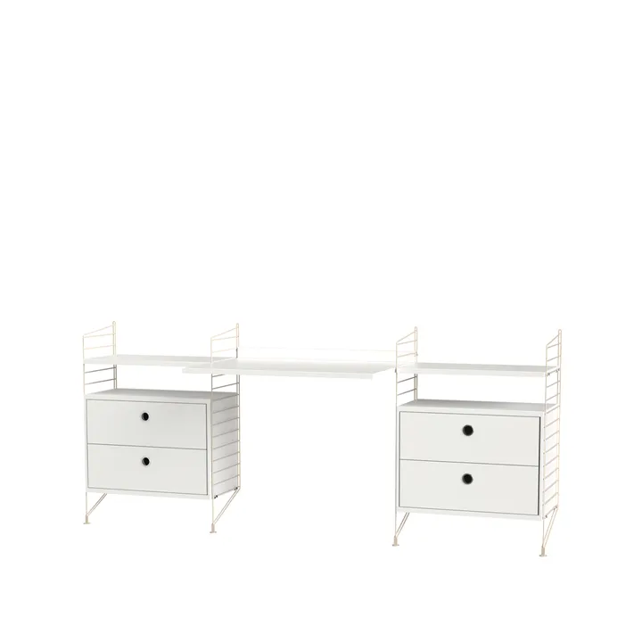 Scaffale da ufficio String bianco e beige - combinazione C - String