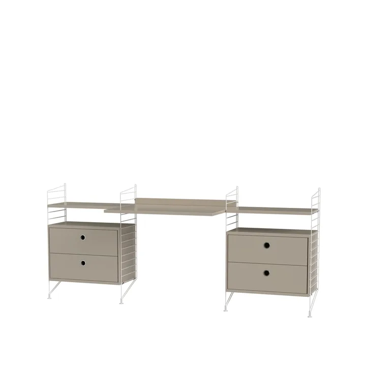 Scaffale da ufficio String bianco e beige - combinazione C - String