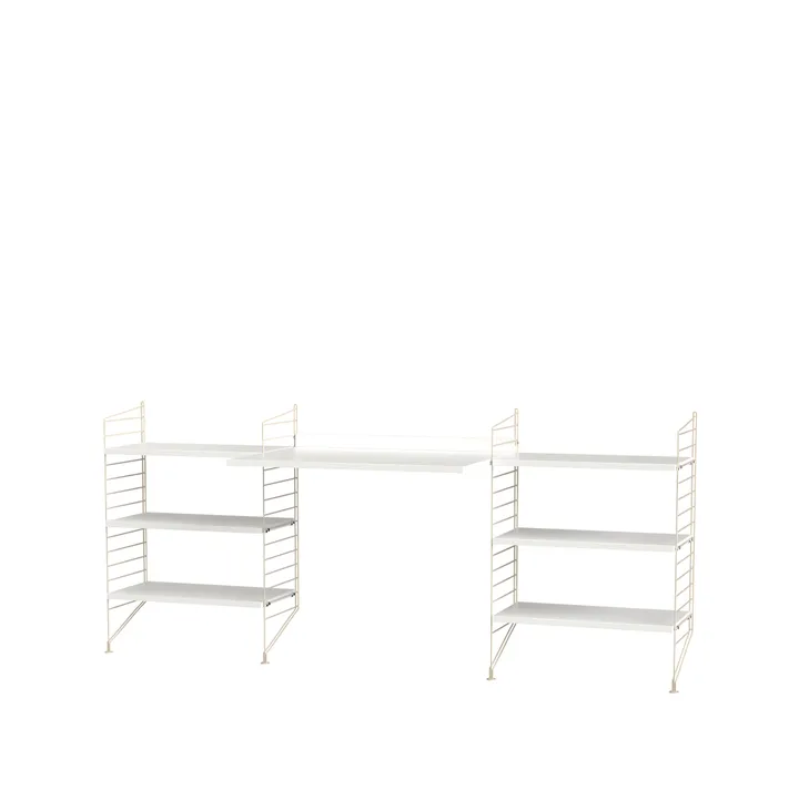 Scaffale da ufficio String bianco e beige - combinazione D - String