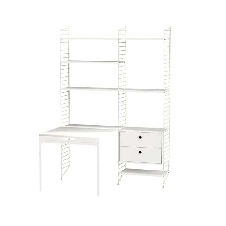 Scaffale da ufficio String bianco e beige - combinazione E - String