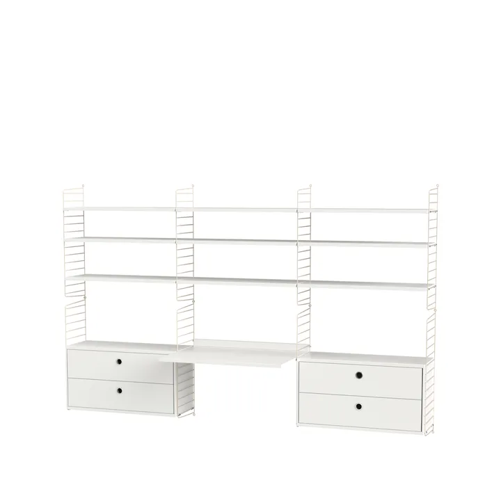 Scaffale da ufficio String bianco e beige - combinazione F - String