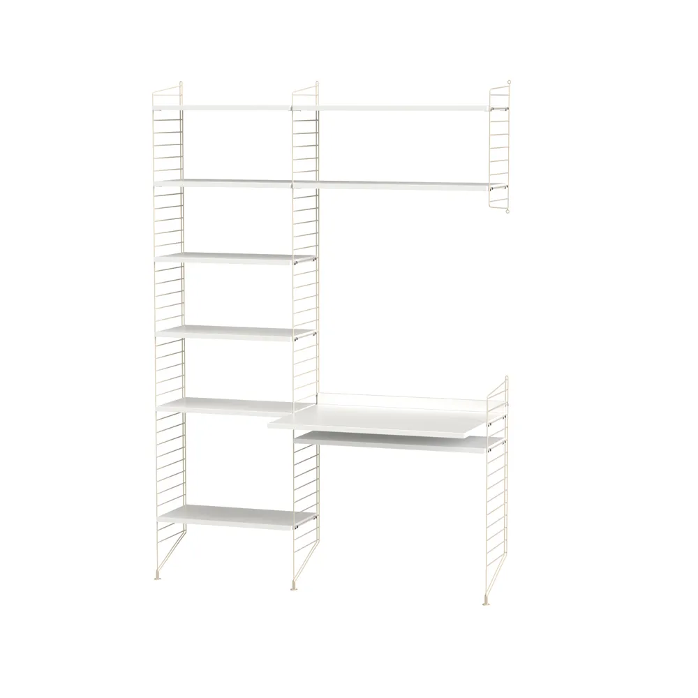 Scaffale da ufficio String bianco e beige - combinazione G,  String