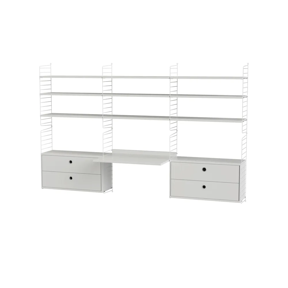 Scaffale da ufficio String combinazione F - bianco,  String