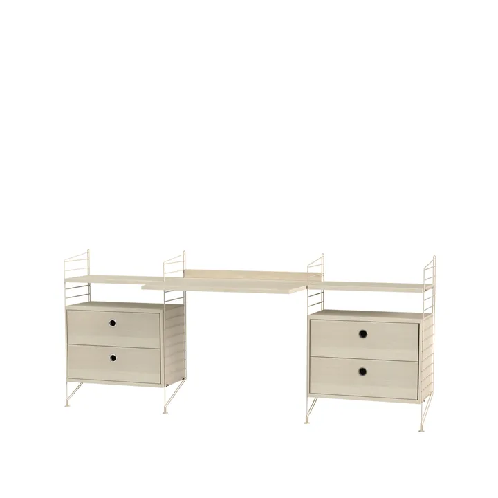 Scaffale da ufficio String frassino e beige - combinazione C - String