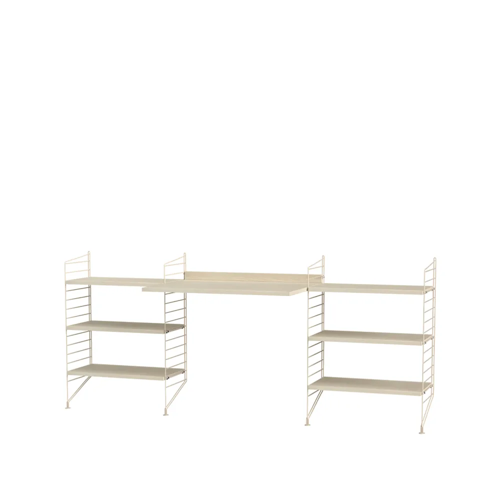 Scaffale da ufficio String frassino e beige - combinazione D,  String
