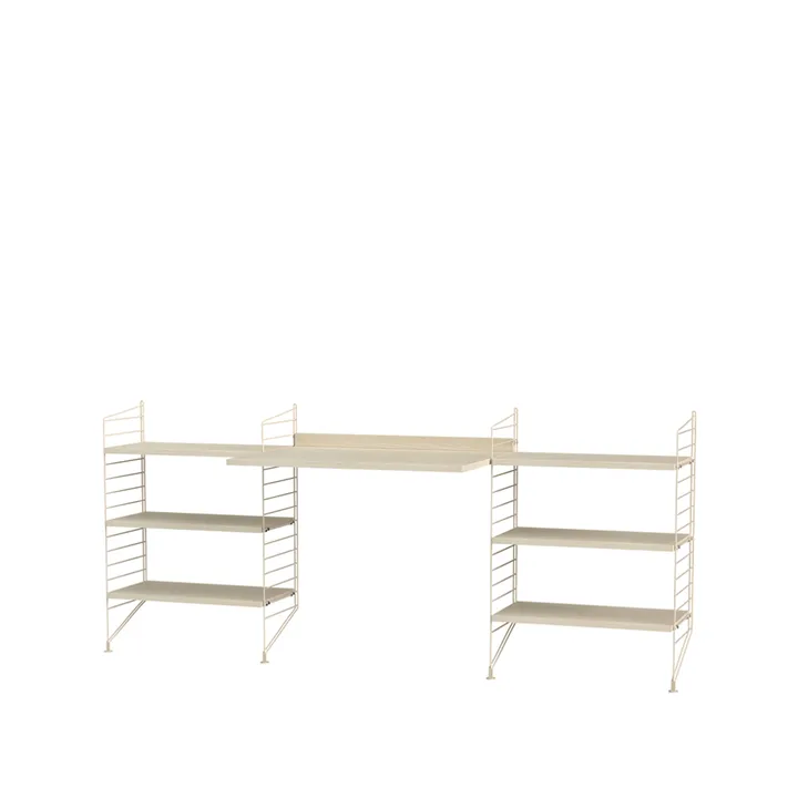 Scaffale da ufficio String frassino e beige - combinazione D - String